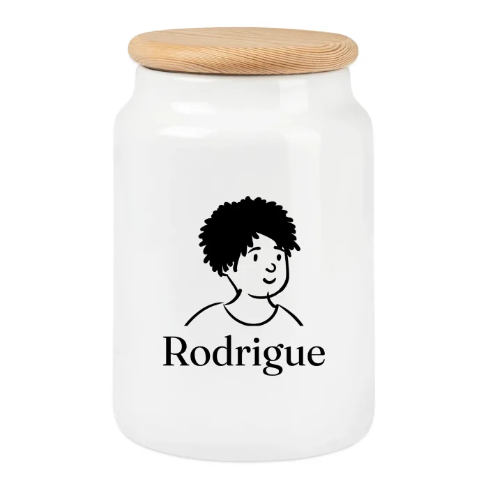 Boîte à biscuits personnalisée au prénom Rodrigue