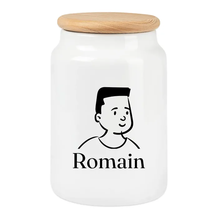 Boîte à biscuits personnalisée au prénom Romain