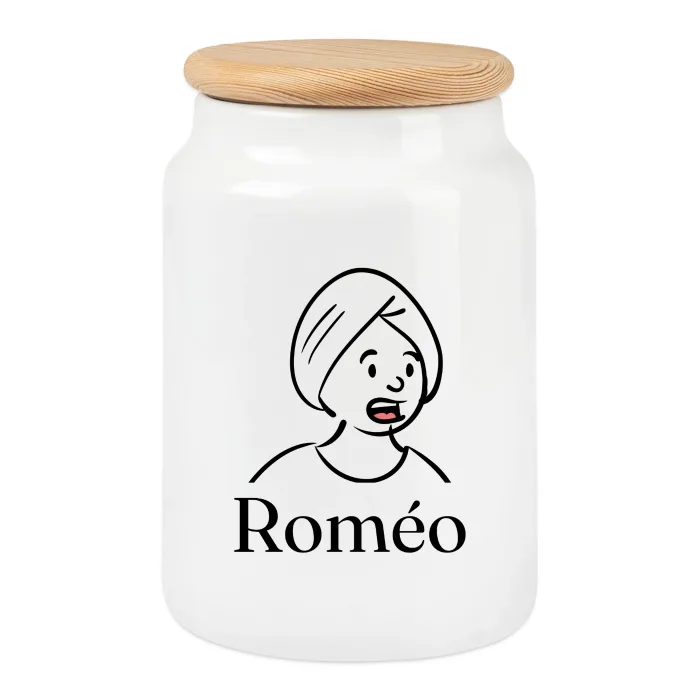 Boîte à biscuits personnalisée au prénom Roméo