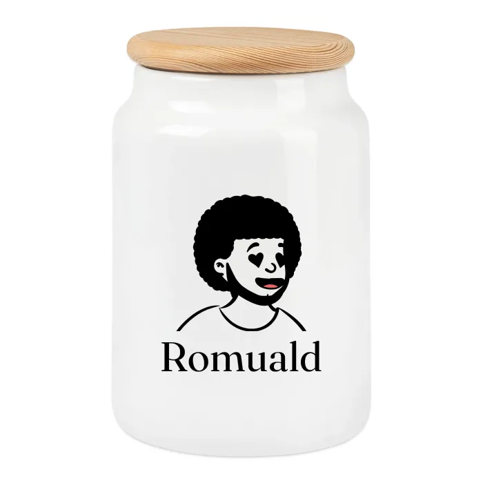 Boîte à biscuits personnalisée au prénom Romuald