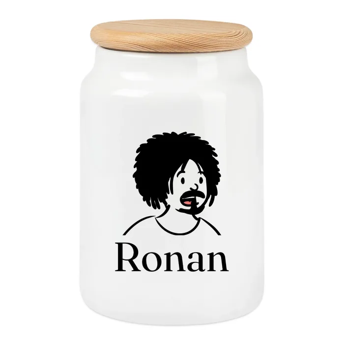 Boîte à biscuits personnalisée au prénom Ronan