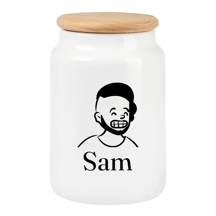 Boîte à biscuits personnalisée au prénom Sam