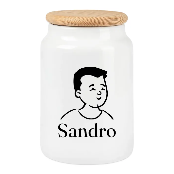 Boîte à biscuits personnalisée au prénom Sandro