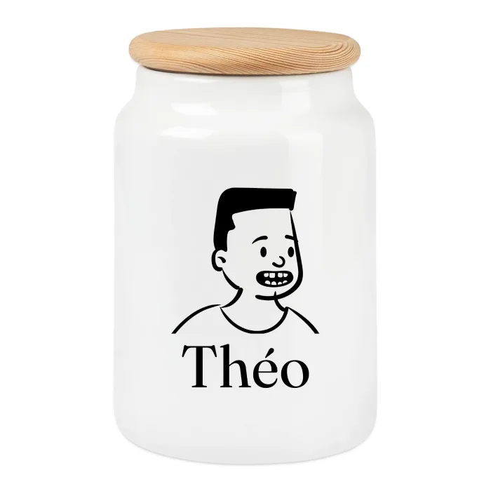 Boîte à biscuits personnalisée au prénom Théo