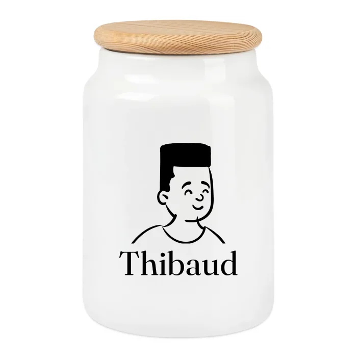 Boîte à biscuits personnalisée au prénom Thibaud
