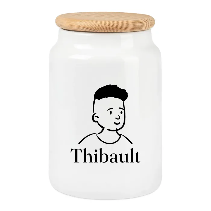 Boîte à biscuits personnalisée au prénom Thibault
