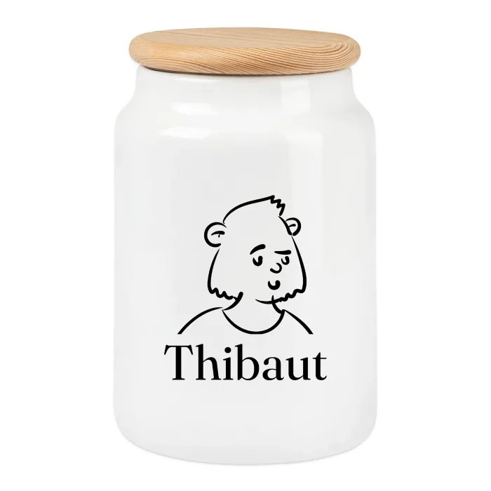 Boîte à biscuits personnalisée au prénom Thibaut