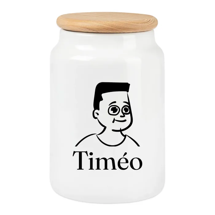 Boîte à biscuits personnalisée au prénom Timéo