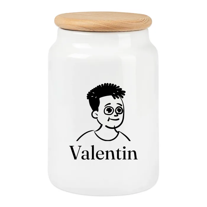 Boîte à biscuits personnalisée au prénom Valentin