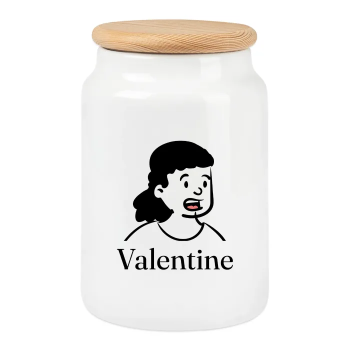 Boîte à biscuits personnalisée au prénom Valentine