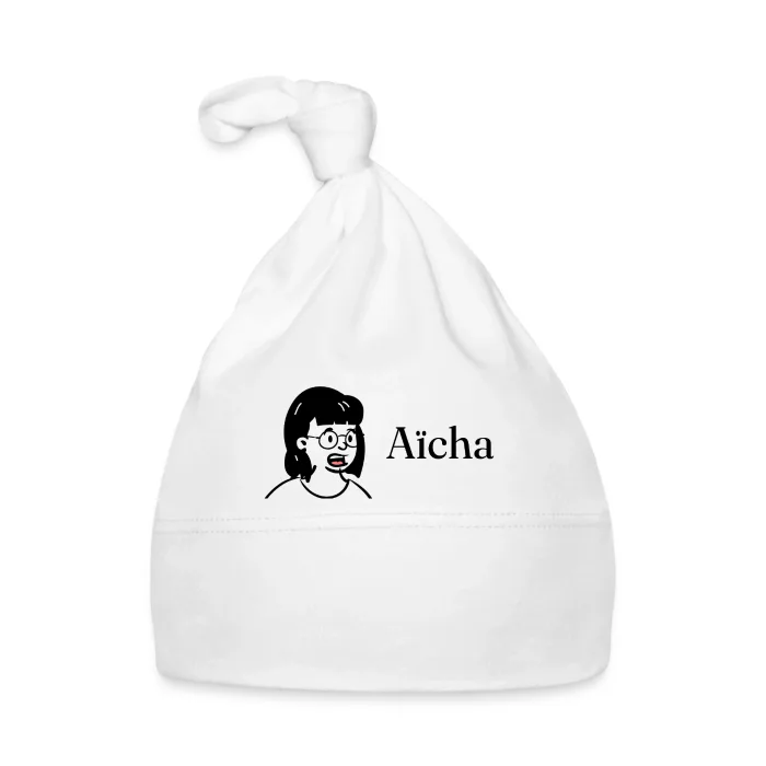 Bonnet bébé personnalisé au prénom Aïcha