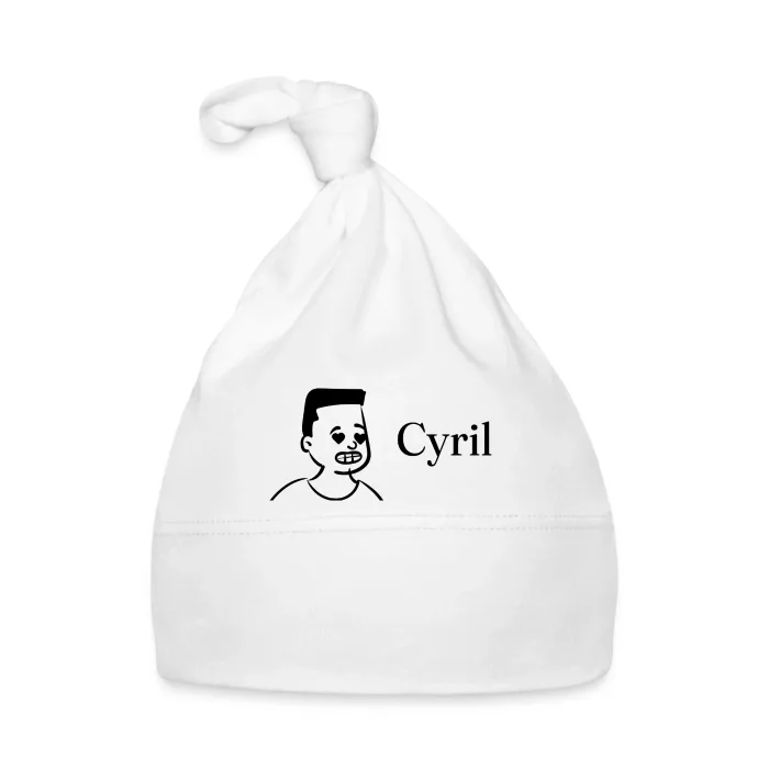 Bonnet bébé personnalisé au prénom Cyril