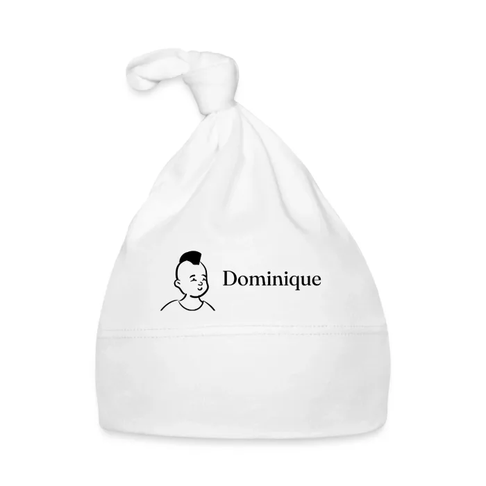 Bonnet bébé personnalisé au prénom Dominique