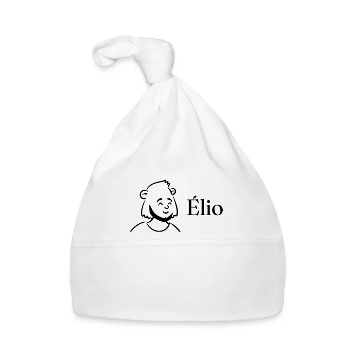 Bonnet bébé personnalisé au prénom Élio