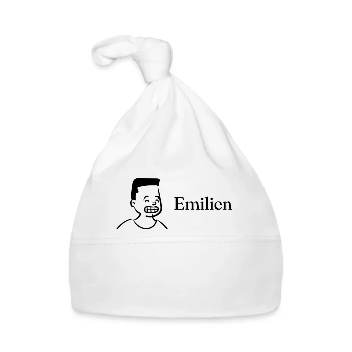 Bonnet bébé personnalisé au prénom Emilien