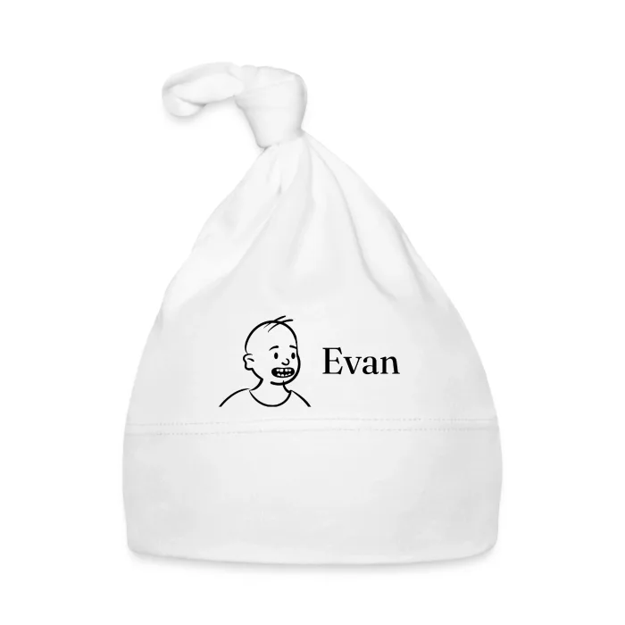Bonnet bébé personnalisé au prénom Evan