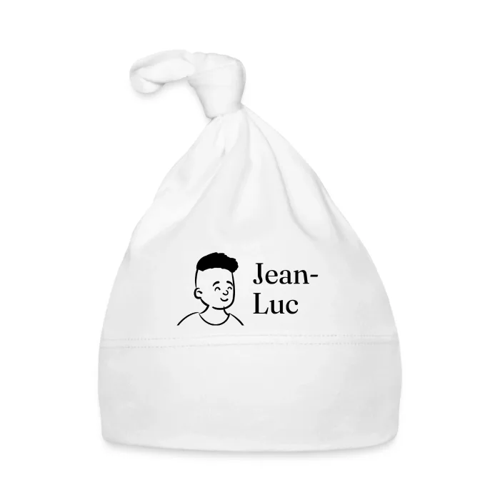 Bonnet bébé personnalisé au prénom Jean-Luc
