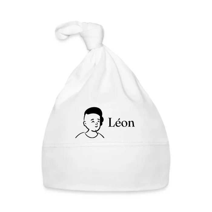 Bonnet bébé personnalisé au prénom Léon