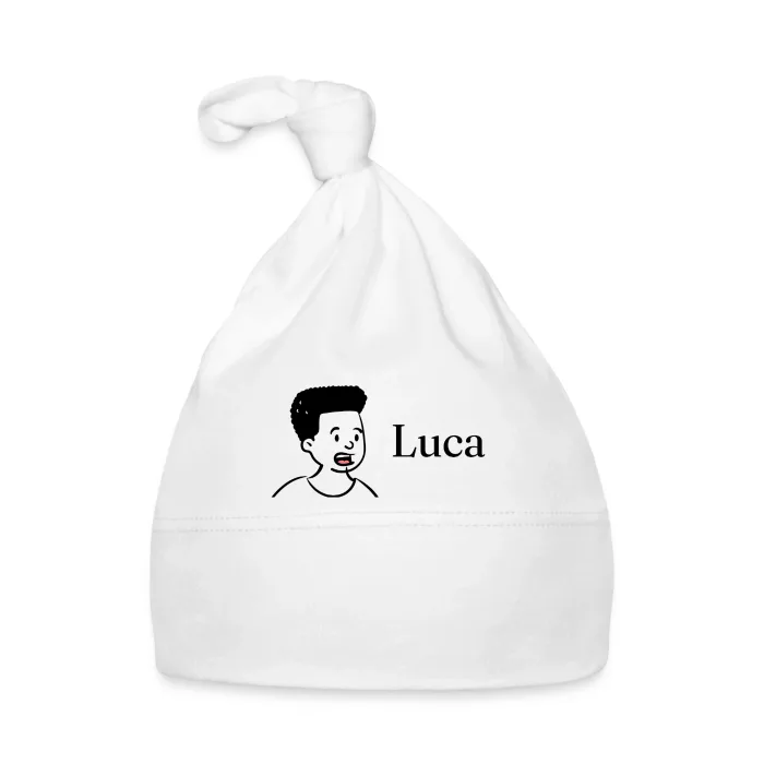 Bonnet bébé personnalisé au prénom Luca