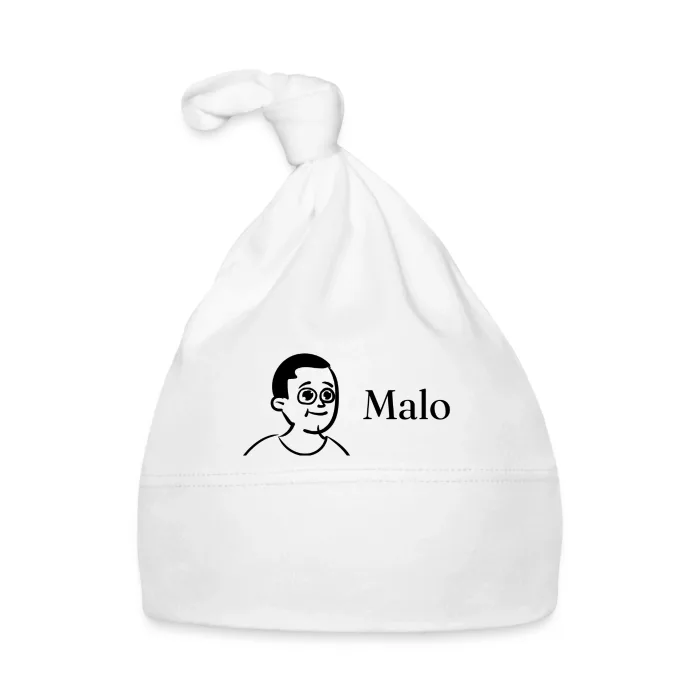 Bonnet bébé personnalisé au prénom Malo
