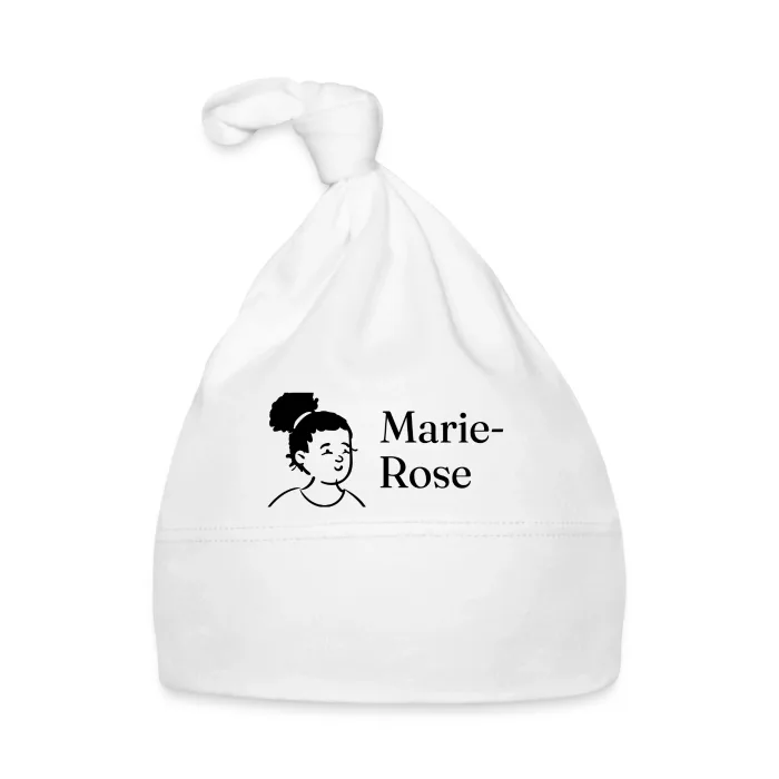 Bonnet bébé personnalisé au prénom Marie-Rose