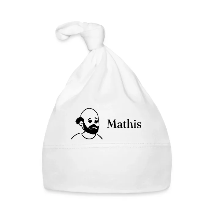 Bonnet bébé personnalisé au prénom Mathis