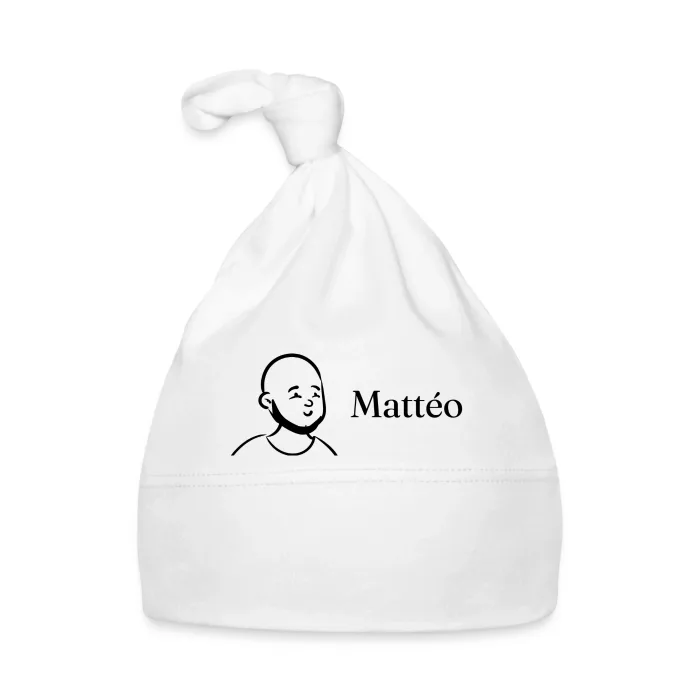 Bonnet bébé personnalisé au prénom Mattéo