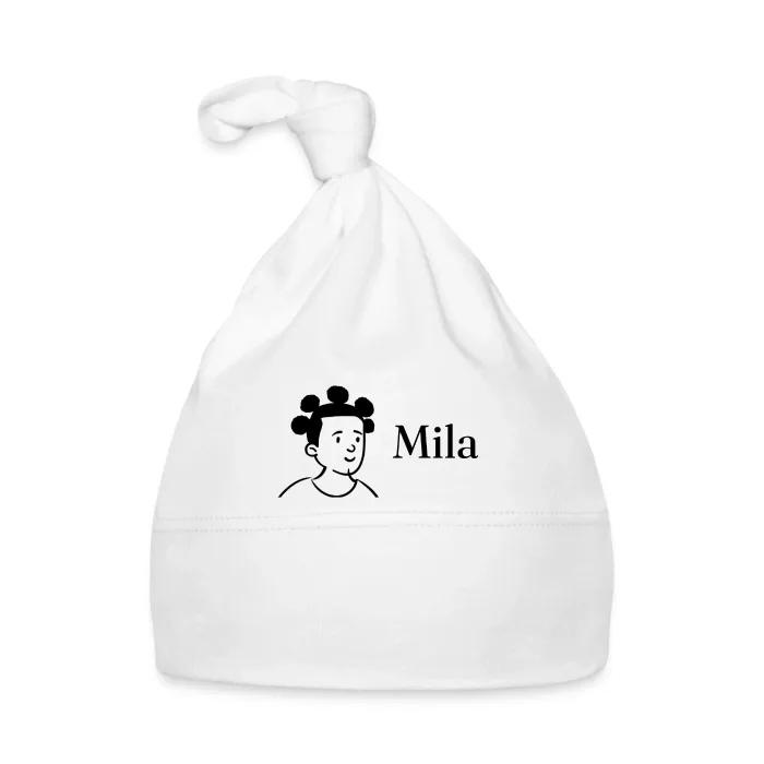 Bonnet bébé personnalisé au prénom Mila