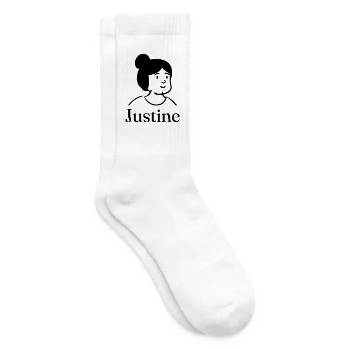 Chaussettes personnalisées au prénom Justine