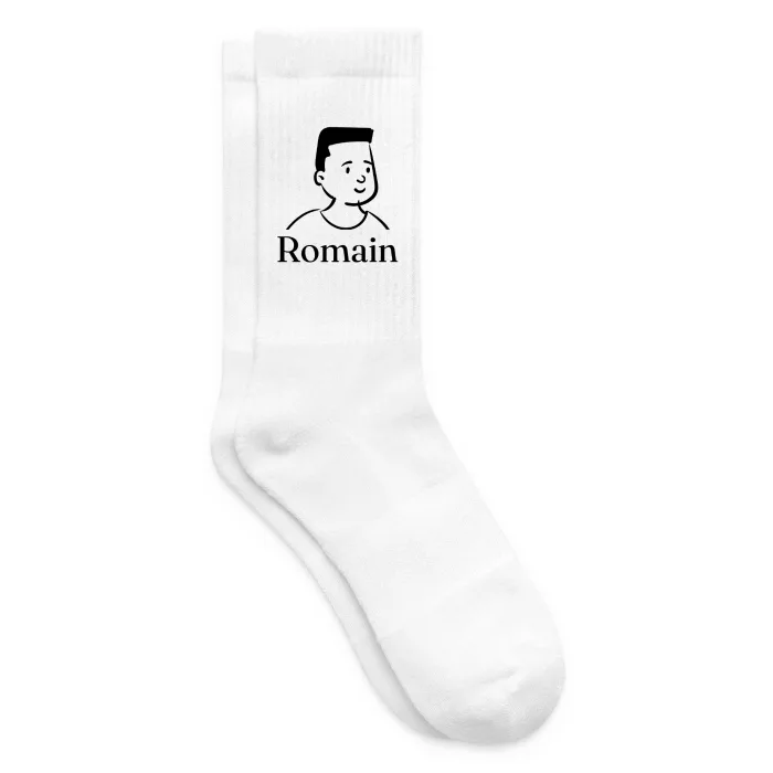 Chaussettes personnalisées au prénom Romain