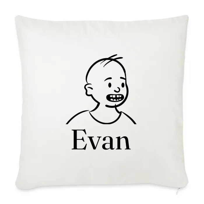 Coussin personnalisé au prénom Evan