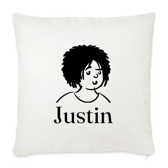 Coussin personnalisé au prénom Justin