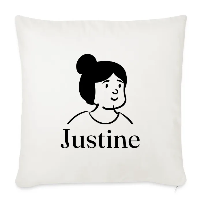 Coussin personnalisé au prénom Justine