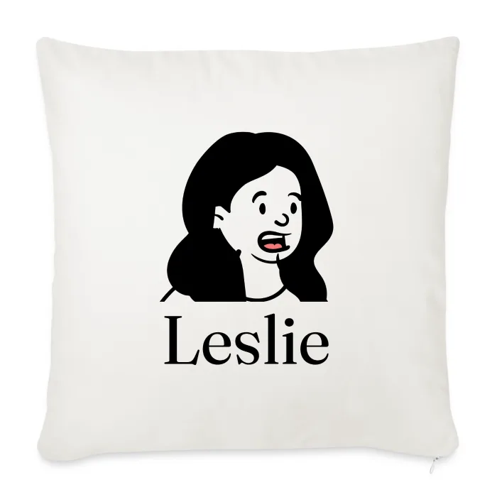 Coussin personnalisé au prénom Leslie
