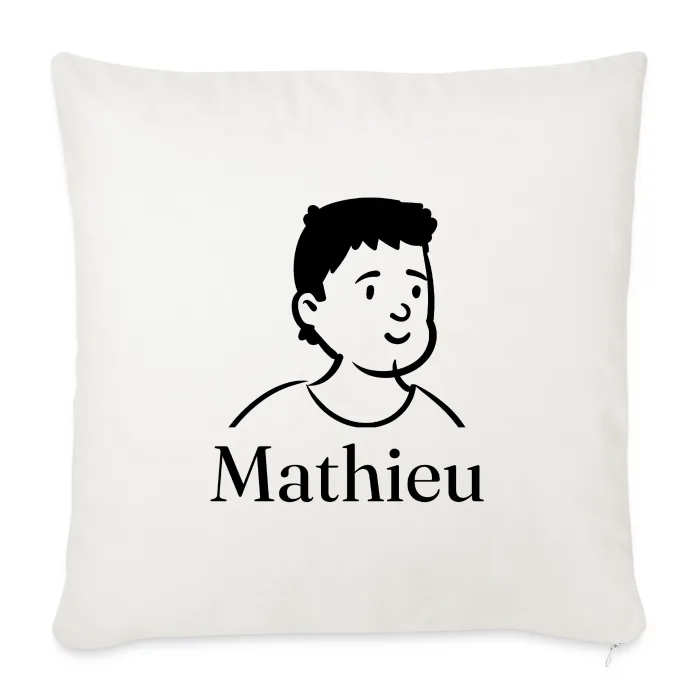 Coussin personnalisé au prénom Mathieu