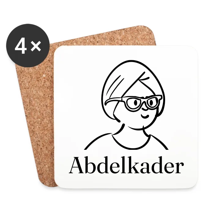 Lot de dessous de verre personnalisés au prénom Abdelkader