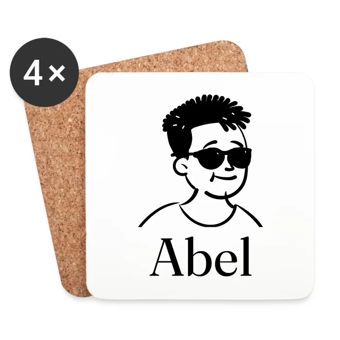 Lot de dessous de verre personnalisés au prénom Abel