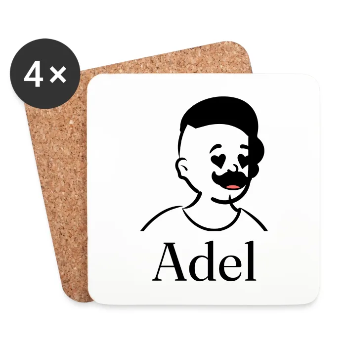 Lot de dessous de verre personnalisés au prénom Adel