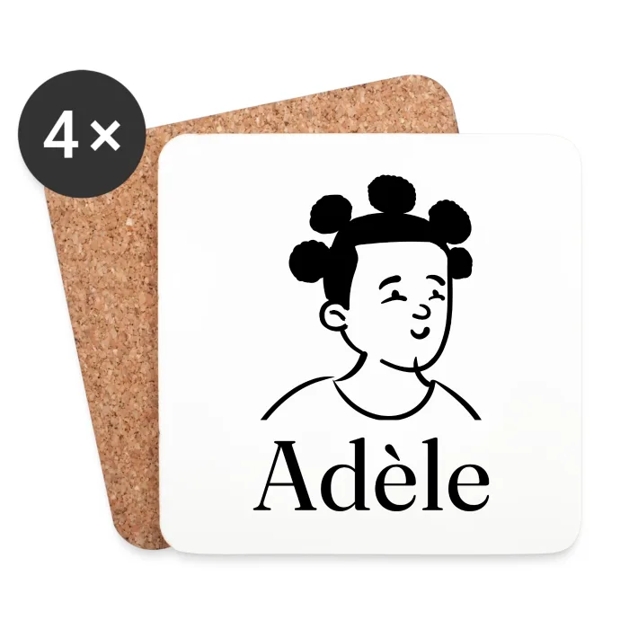 Lot de dessous de verre personnalisés au prénom Adèle