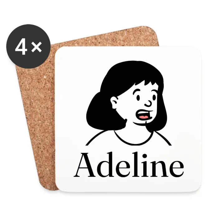 Lot de dessous de verre personnalisés au prénom Adeline