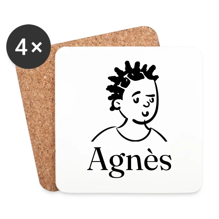 Lot de dessous de verre personnalisés au prénom Agnès
