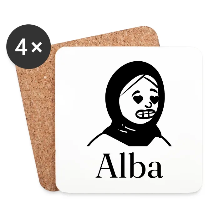 Lot de dessous de verre personnalisés au prénom Alba
