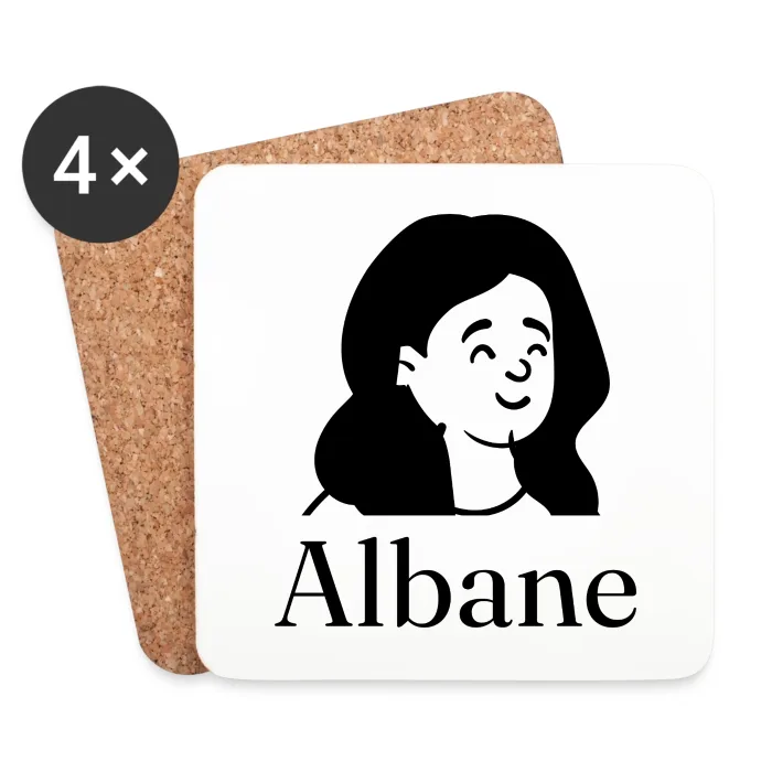 Lot de dessous de verre personnalisés au prénom Albane