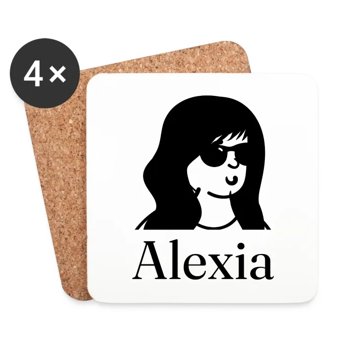 Lot de dessous de verre personnalisés au prénom Alexia