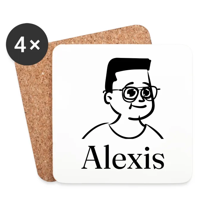 Lot de dessous de verre personnalisés au prénom Alexis