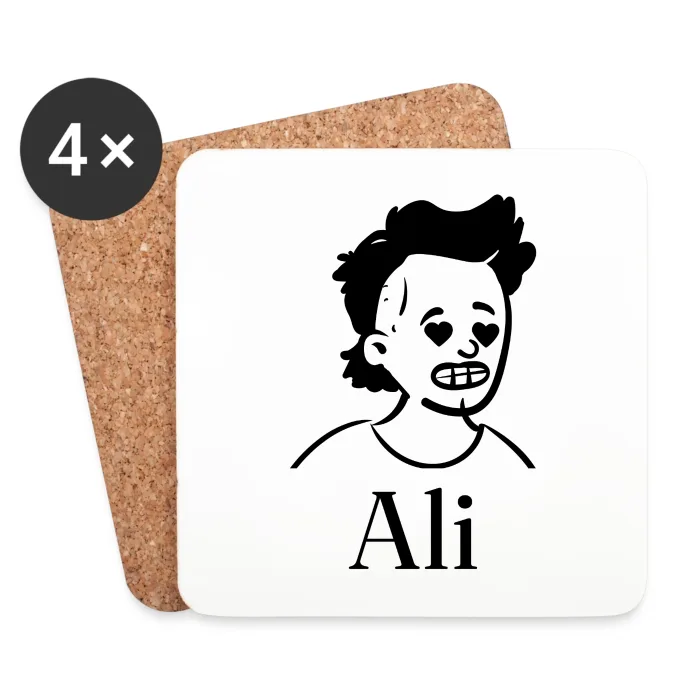 Lot de dessous de verre personnalisés au prénom Ali