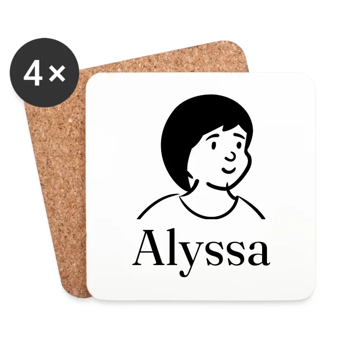 Lot de dessous de verre personnalisés au prénom Alyssa