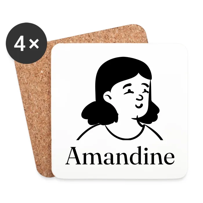 Lot de dessous de verre personnalisés au prénom Amandine