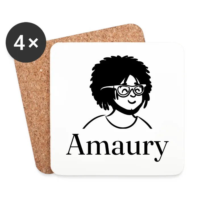 Lot de dessous de verre personnalisés au prénom Amaury