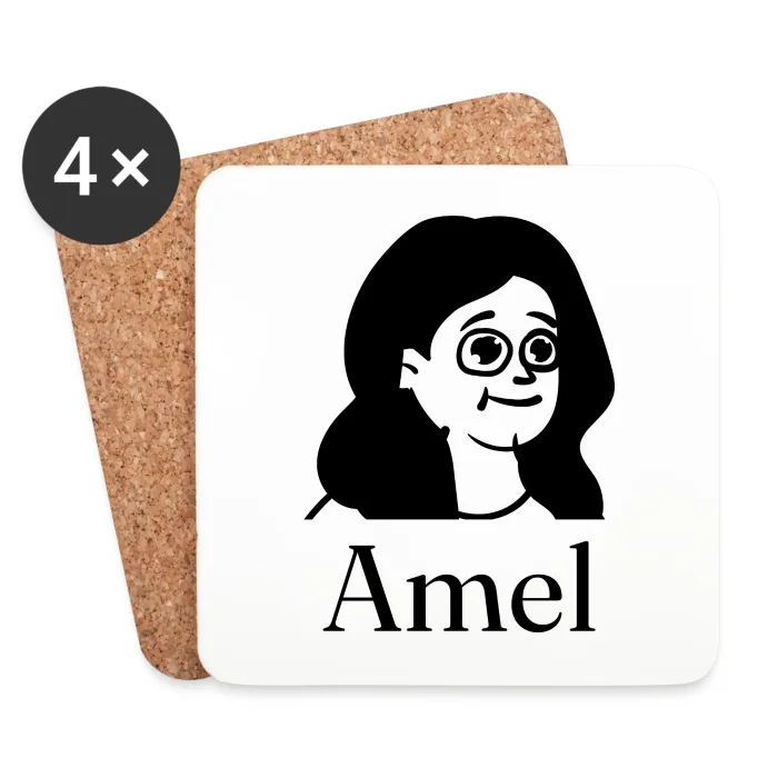 Lot de dessous de verre personnalisés au prénom Amel